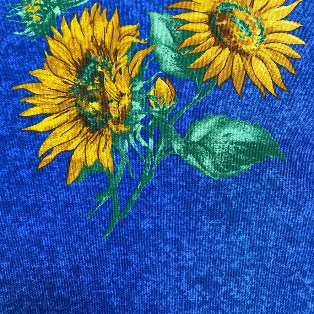 SUR LA TABLE Placemats Blue With Sunflowers Cotton Set Of 4 Made In Italy